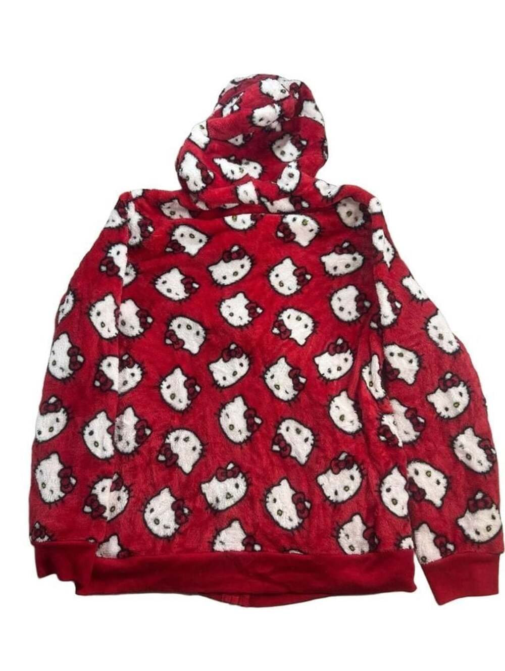 Hello Kitty Sanrio Red Plush Fleece Zip Hoodie Size XL 16 Girls 2024